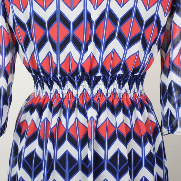 ENFOCUS Geometric Elastic Waist Dress PETITE 4P - Picture 5 of 6